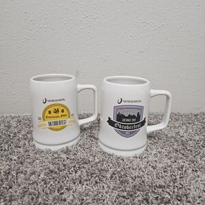 Set of 2 Horseshoe Cincinnati Ohio Oktoberfest Beer Stein Mugs 2013 18oz Ceramic